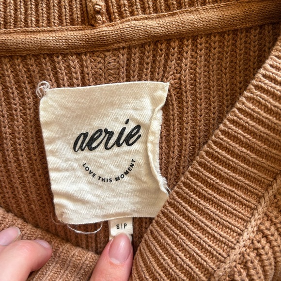 aerie Women's Dusty Mauve Crewneck Sweater - Picture 4 of 4